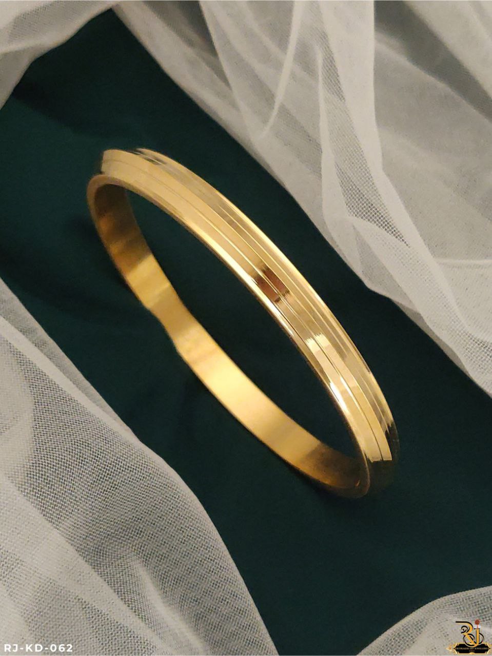Men's Four Lined Kada | 22kt Gold Plated