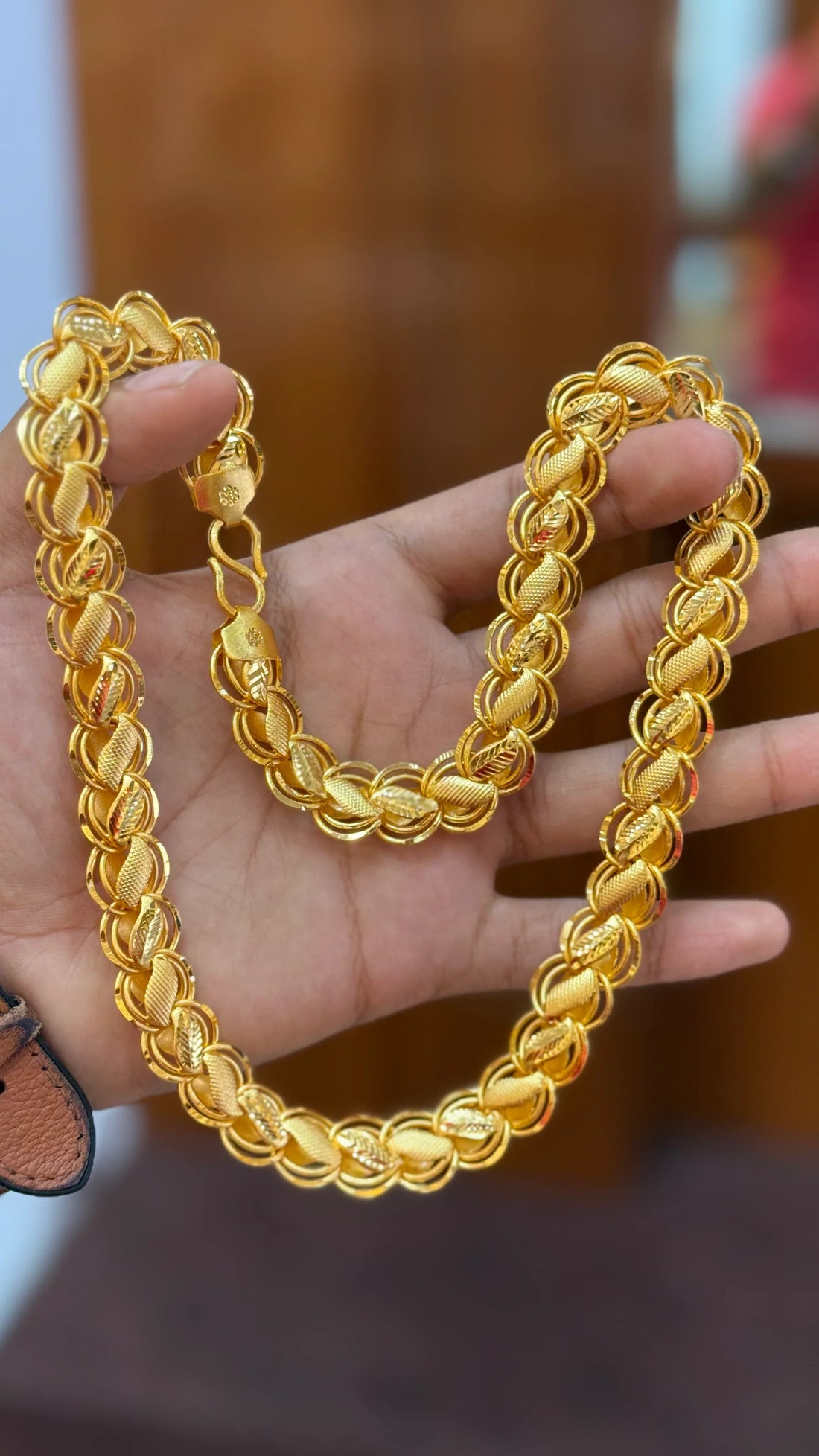 Big lotus chain 1 Gm Gold Plated